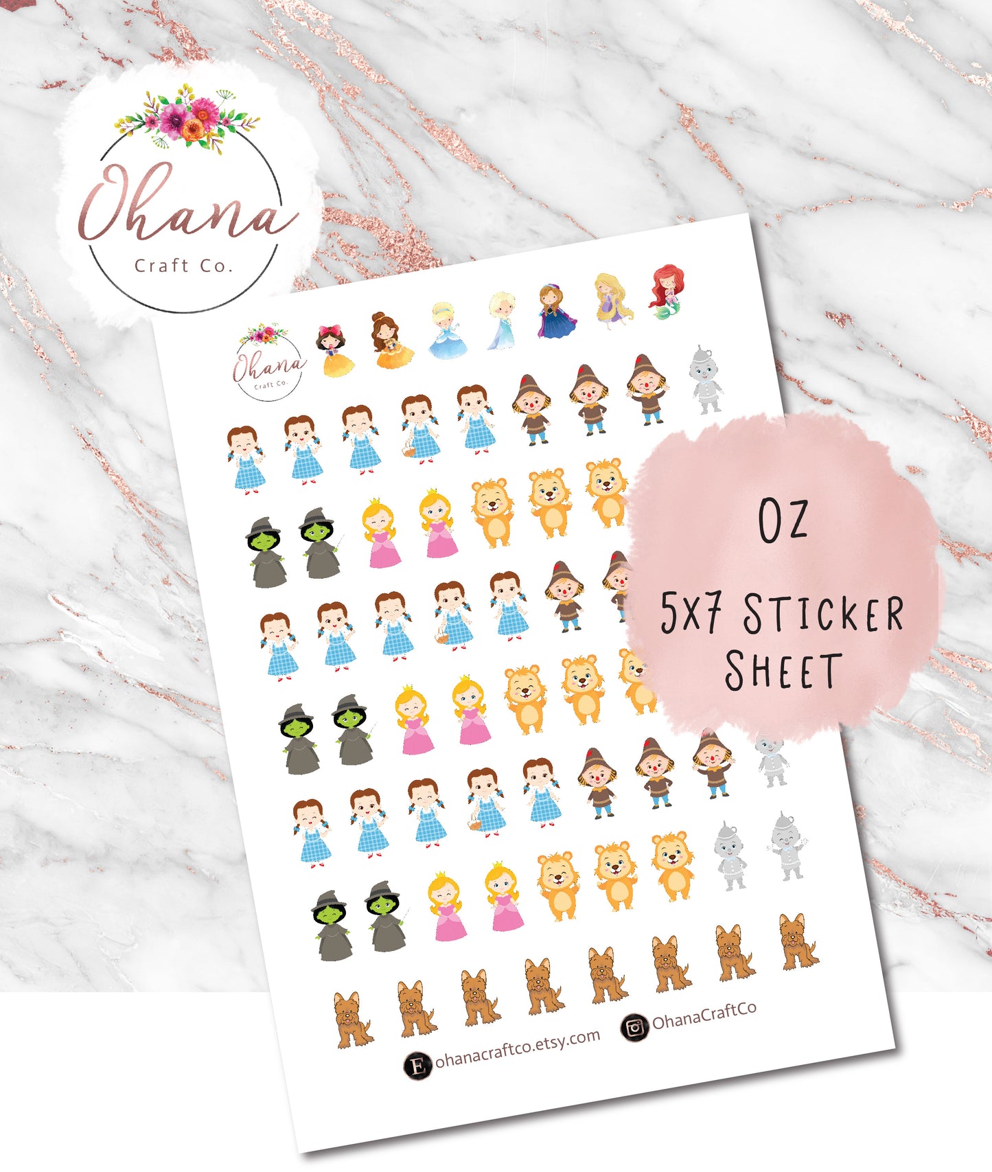Wizard of Oz Planner Stickers | Life Planner | EC | Erin Condren | Ring | Disc | Personal | Pocket | Dorothy | Character | Movie | Toto