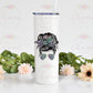 Rainbow Leopard Messy Bun & Glasses Girl 20 oz Tumbler with Straw