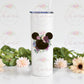 Floral Mouse Ears 20 oz Tumbler with Straw