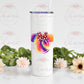 Tie Dye Rainbow Bow Mouse 20 oz Tumbler with Straw